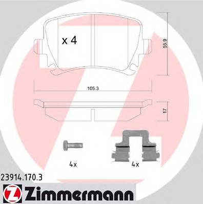 ZIMMERMANN 239141703 KLOCKI HAMULC. VW