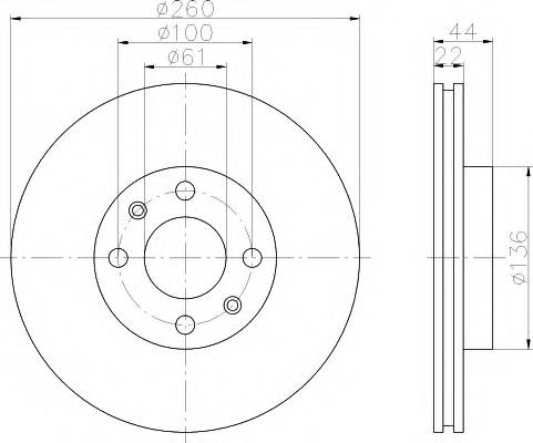 HELLA 8DD 355 109-331 Тормозной диск