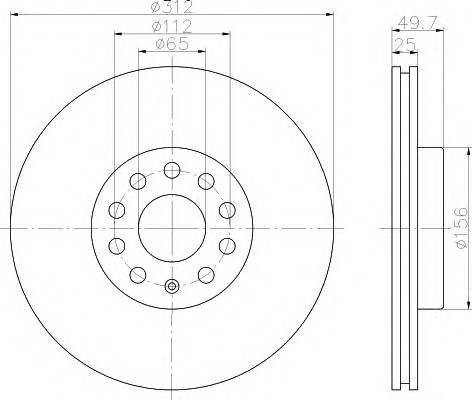 HELLA 8DD 355 109-521 Тормозной диск