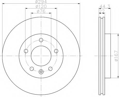 HELLA 8DD 355 109-701 Тормозной диск