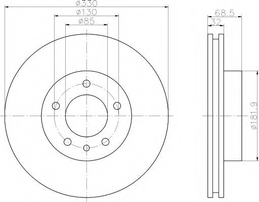 HELLA 8DD 355 109-721 Тормозной диск