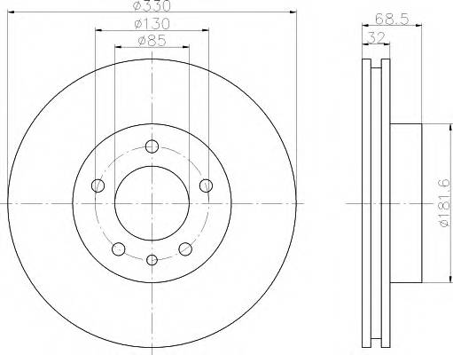 HELLA 8DD 355 109-741 Тормозной диск