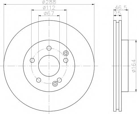 HELLA 8DD 355 107-481 Гальмівний диск