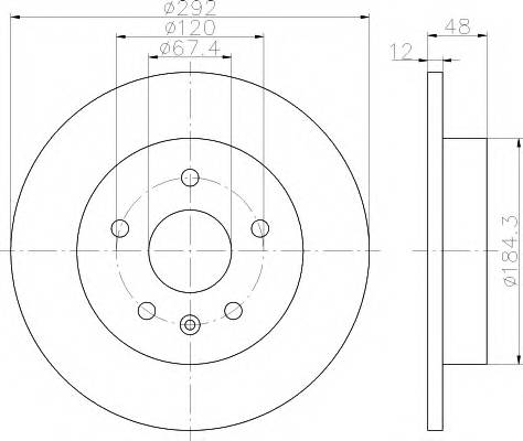 HELLA 8DD 355 116-831 Тормозной диск