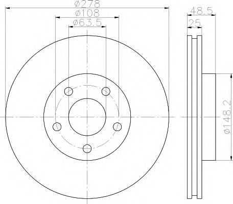 HELLA 8DD 355 112-171 Тормозной диск