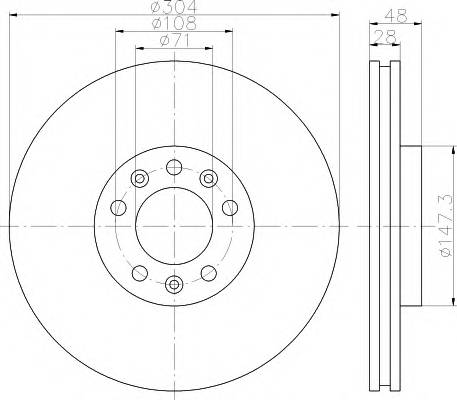 HELLA 8DD 355 113-671 Тормозной диск