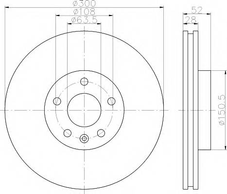 HELLA 8DD 355 118-831 Гальмівний диск