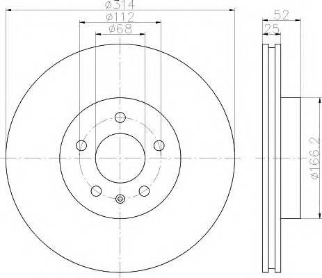 HELLA 8DD 355 113-881 Гальмівний диск