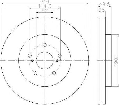 HELLA 8DD 355 114-981 Тормозной диск