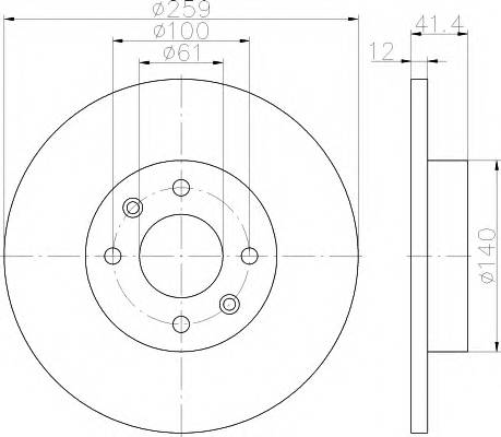 HELLA 8DD 355 115-271 Тормозной диск