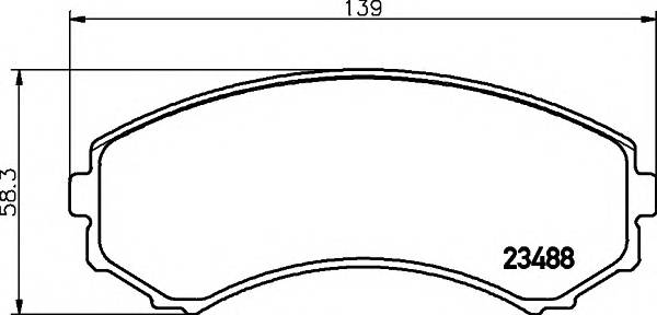 HELLA 8DB 355 009-461 Комплект тормозных колодок,