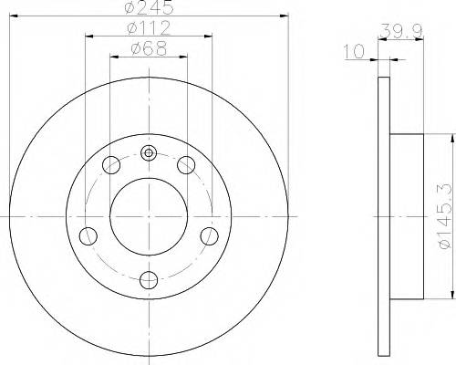 HELLA 8DD 355 107-541 Тормозной диск