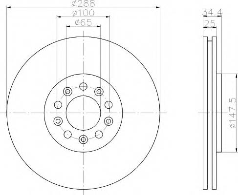 HELLA 8DD 355 107-611 Тормозной диск