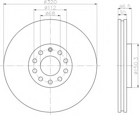 HELLA 8DD 355 107-631 Тормозной диск