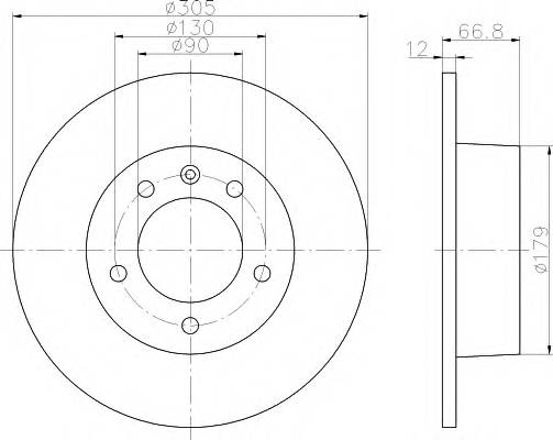 HELLA 8DD 355 108-291 Тормозной диск