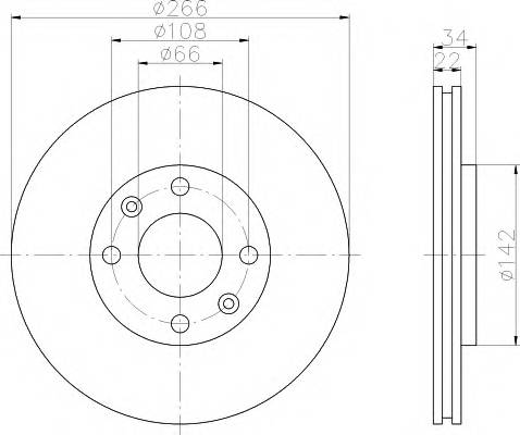 HELLA 8DD 355 108-351 Тормозной диск