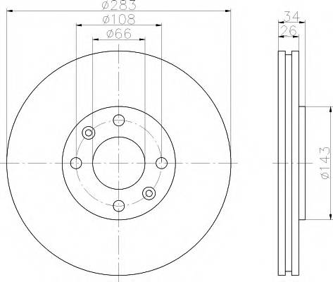 HELLA 8DD 355 108-371 Гальмівний диск