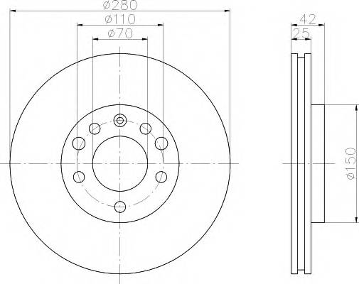 HELLA 8DD 355 106-071 Тормозной диск