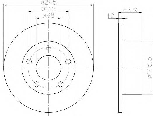 HELLA 8DD 355 102-801 Гальмівний диск