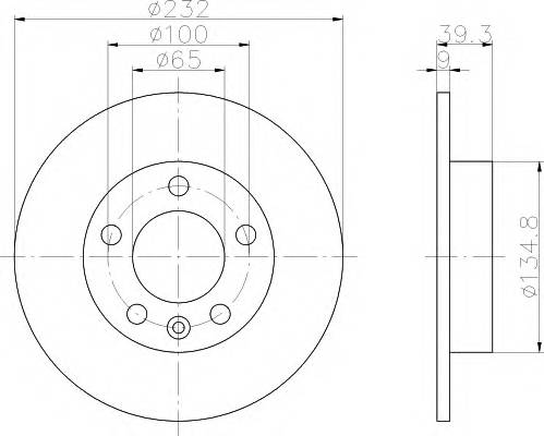 HELLA 8DD 355 105-411 Тормозной диск