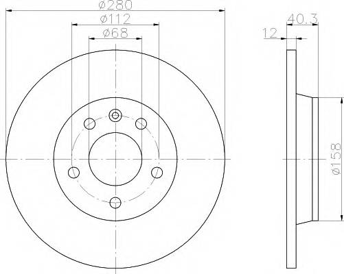 HELLA 8DD 355 105-611 Тормозной диск