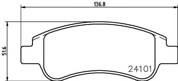 HELLA 8DB 355 011-521 Комплект гальмівних колодок,