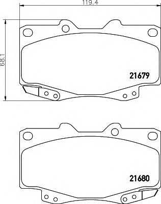 HELLA 8DB 355 013-481 Комплект гальмівних колодок,