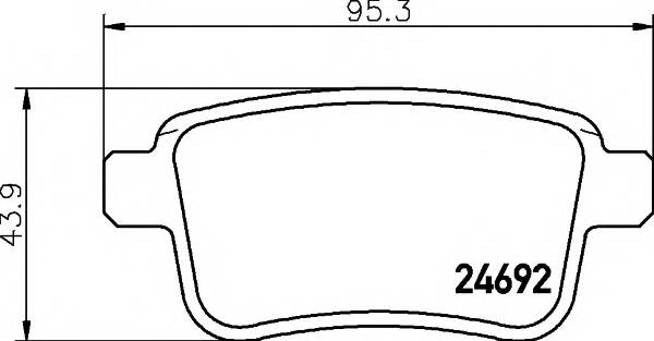 HELLA 8DB 355 013-971 Комплект гальмівних колодок,