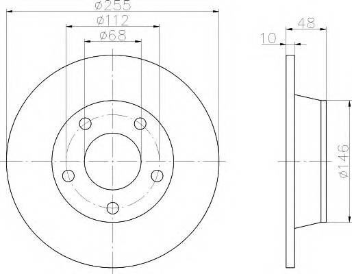 HELLA 8DD 355 109-091 Тормозной диск