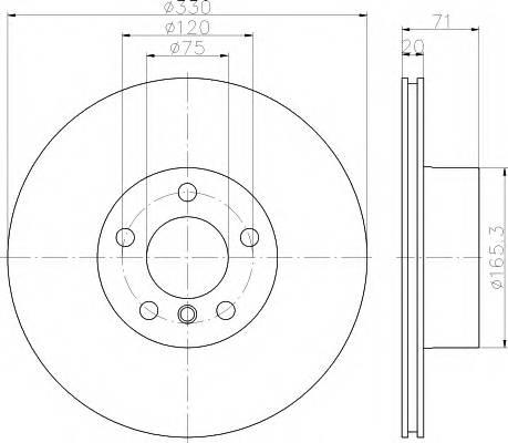 HELLA 8DD 355 119-541 Тормозной диск