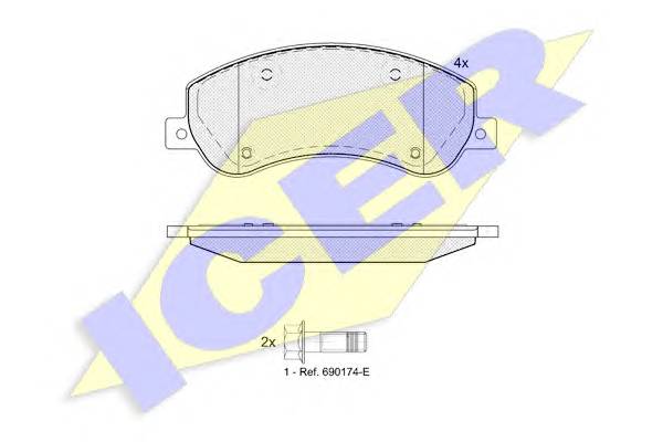 ICER 141793-204 Комплект гальмівних колодок,