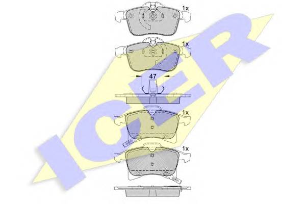 ICER 181592 Комплект тормозных колодок,