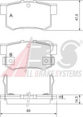 A.B.S. 36757 Комплект тормозных колодок,