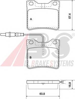 A.B.S. 37009 Комплект тормозных колодок,