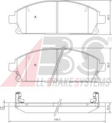 A.B.S. 37081 Комплект гальмівних колодок,