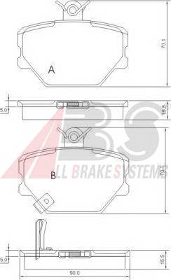 A.B.S. 37220 Комплект тормозных колодок,