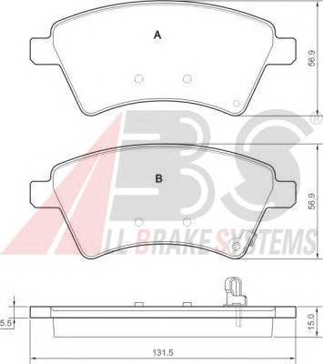 A.B.S. 37532 Комплект тормозных колодок,