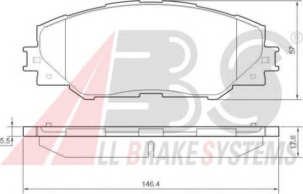 A.B.S. 37543 Комплект гальмівних колодок,