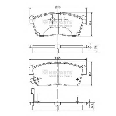 NIPPARTS J3608021 Комплект гальмівних колодок,