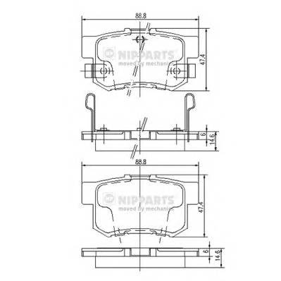 NIPPARTS J3614008 Комплект тормозных колодок,