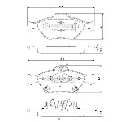 NIPPARTS N3602130 Комплект гальмівних колодок,