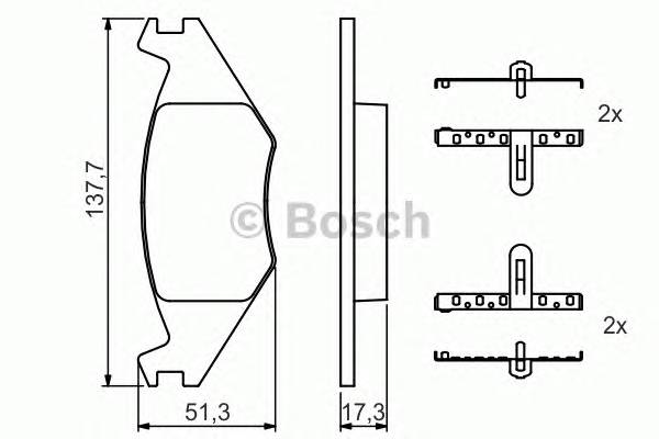 BOSCH 0 986 468 890 Комплект гальмівних колодок,