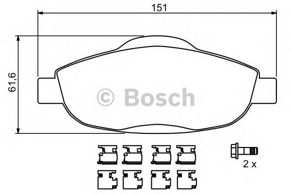 BOSCH 0 986 494 261 Комплект тормозных колодок,