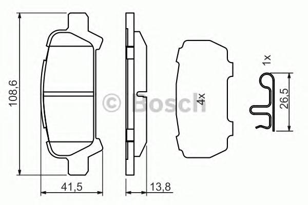 BOSCH 0 986 494 445 Комплект гальмівних колодок,