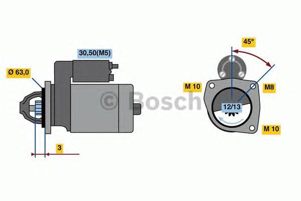 BOSCH 0 986 022 800 Стартер