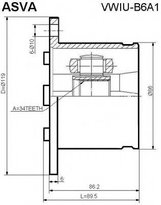 ASVA VWIUB6A1 ØÐÓÑ ÂÍÓÒÐÅÍÍÈÉ 34x108