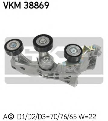 SKF VKM 38869 Натяжной ролик, поликлиновой