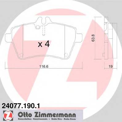 ZIMMERMANN 24077.190.1 Комплект тормозных колодок,