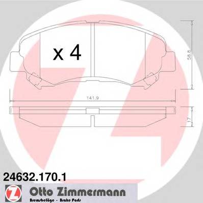 ZIMMERMANN 24632.170.1 Комплект гальмівних колодок,