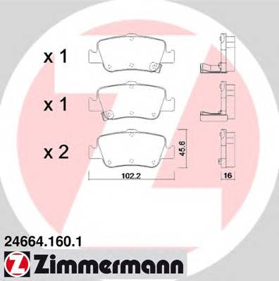 ZIMMERMANN 24664.160.1 Комплект тормозных колодок,